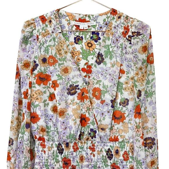 Veronica Beard Saera Dress Floral Off White Size 0 - Picture 6 of 12